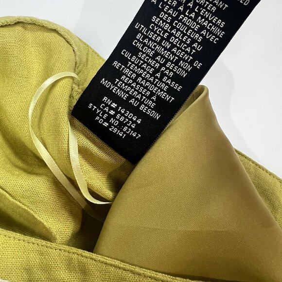 7 For All Mankind Linen Trouser Pants Size Small Golden Mustard High Rise 83147 - Picture 10 of 11